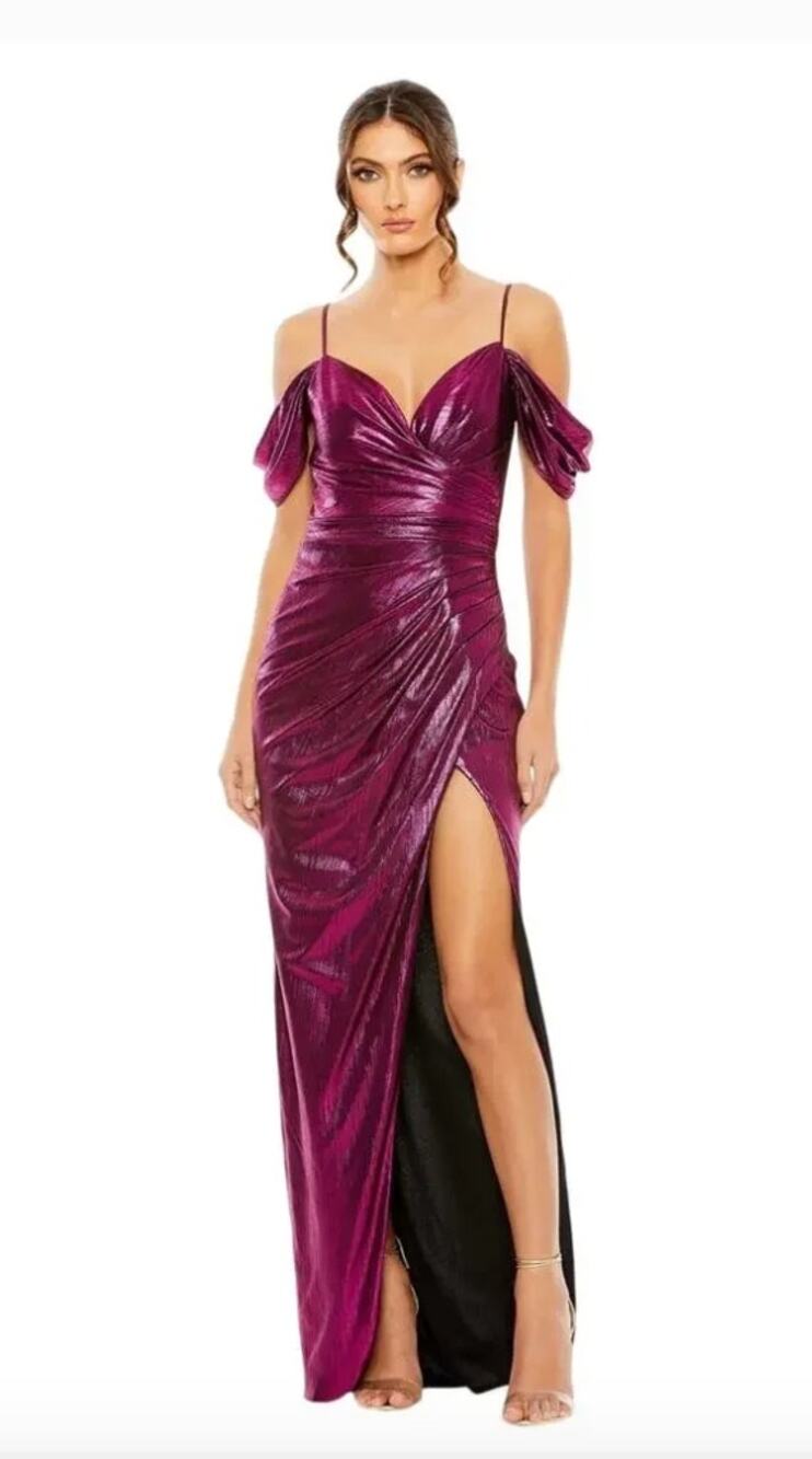 Ieena for Mac Duggal NEW 27091 High Slit Faux Wrap Dress, Size 6